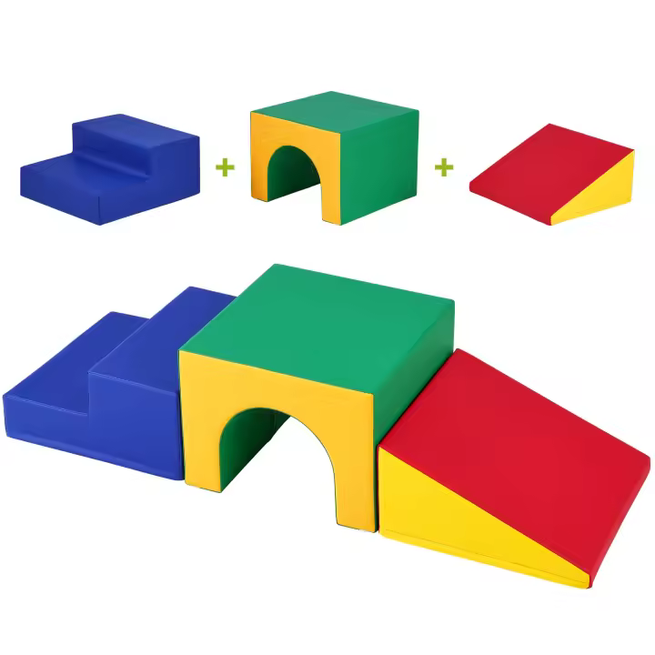 SucceBuy Escalador de túnel individual, juego de 3 piezas para niños pequeños, bloques de escalada de espuma con escaleras y rampa, juego de interior para niños pequeños y preescolares, fácil de limpiar, surtido - 1