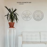 Juego de Arte de pared de Geometría Sagrada, arte de pared de madera, escultura, decoraciones de pared para decoración del hogar, 3 piezas por juego - details 3