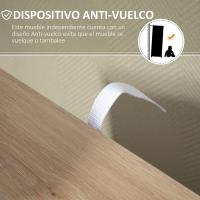 Armario de Salón Auxiliar con 4 Cajones Puerta, Estante Interior, Mueble de Almacenamiento Multiusos para Baño, Dormitorio, Comedor 54x29x83 cm - details 6