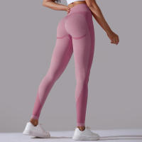 Pantalones Deportivos Sin Costuras para Mujeres Cintura Alta Yoga, Levantamiento de Glúteos, Carreras Ropa de Gimnasio - details 48