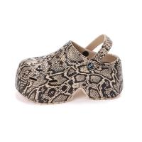 Nuevo modelo 2025 Leopardo Zuecos de Suela Gruesa para Mujer Punta Cerrada Sandalias de Plataforma Gruesa Mujer Verano 2023 Súper Tacón de Cuña Alta Pantuflas Mujer - details 13