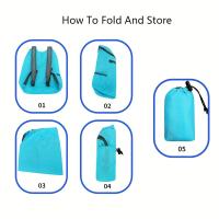 Bolsa Plegable para Viajes al Aire Libre, Paquete de Color Beige Claro Almacenable, Mochila Pequeña Portátil y Multifuncional Ultraligera - details 3