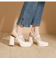 Zapatos Mary Jane de charol con punta cuadrada y tacón en bloque estilo hada = - details 10