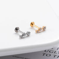 Crown ASTM F-136-pendientes de titanio con forma de luna, Piercing para el cuerpo, joyería con forma de luna - details 3