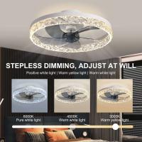 Ventiladores Led inteligentes modernos, candelabro para dormitorio, sala estar, ventilador Invisible acrílico nórdico,ventilador de techo con luz - details 1
