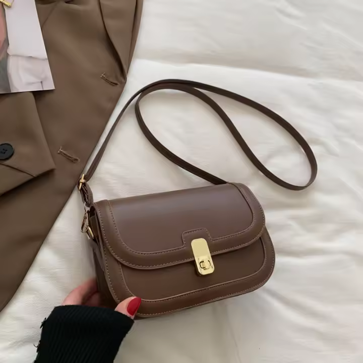 Bolso de Textura Pequeño 2022 Bolso Cuadrado Retro para Mujer Moda Otoño Shoulder Bag Cruzado - 1