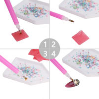 Pluma de Glue para Puntos de Diamante Adhesivo de Barro de Cerámica Herramientas de Manicura con 5 Piezas Set Herramienta de Almacenamiento - details 2