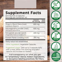 Cápsula Cuatro en Uno de Maca Negra, Ashwagandha, Fenogreco y Ginseng Panax - details 3