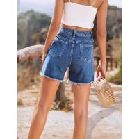 Pantalones cortos de mezclilla de moda casual sueltos de cintura alta para mujer - details 3