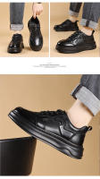 Marca de moda primavera nuevos zapatos de tablero plataforma de cuero para hombres deportes casuales zapatos blancos - details 12