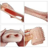 Empaque privado SEXY Extensor Realista Anillo Vibrador Funda para Pene Aumento Retraso de Eyaculación Condón Reutilizable Juguetes Sexuales para Hombres - details 4