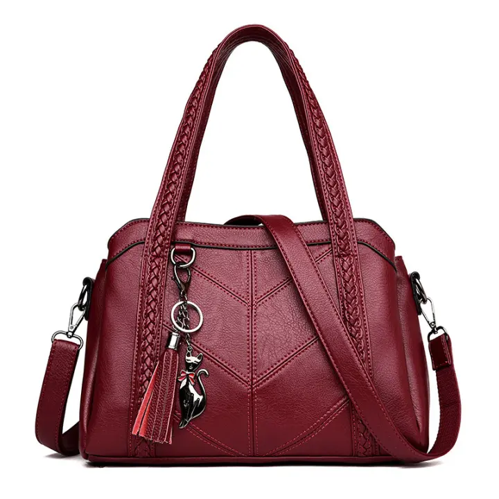 Bolso de cuero de lujo para mujer, bandolera de alta calidad - 1