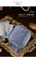 Bolsa de pañuelos sanitarios estilo japonés Mini lindo portátil exquisito bolso de maquillaje de terciopelo - details 9