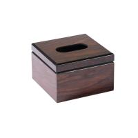 Caja de pañuelos de escritorio de madera de nogal de imitación, soporte para servilletas de madera Vintage, caja de almacenamiento de papel cuadrada de estilo Simple para el hogar - details 11