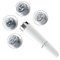 4 mini bolígrafos de masaje eléctricos para ojos, cara, cuerpo, esencia, introductor, masajeador de belleza, blanco y rosa - details 0