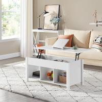Mesa de Café Elegante y Ascendible con Cajón Estilo Moderno para Sala Patas de Madera Maciza - details 3