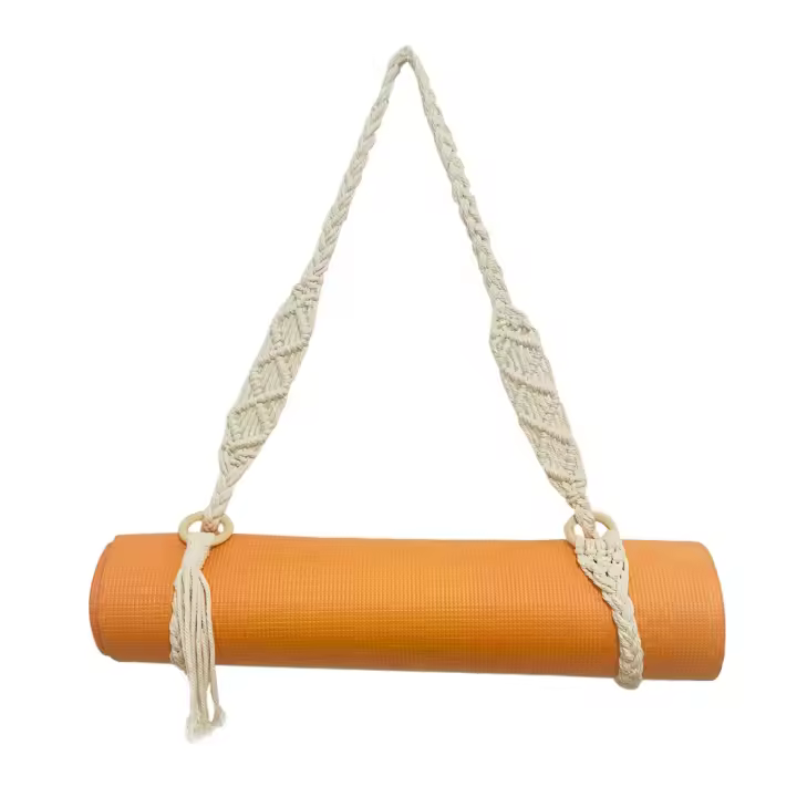 Correa de transporte para esterilla de Yoga, correa de hombro ajustable hecha a mano de macramé de ganchillo bohemio para Yoga, Pilates, ejercicio, Fitness - 1