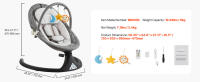 SucceBuy Columpio para bebé, mecedora para bebé, panel táctil, control remoto, Bluetooth y 10 canciones de cuna preestablecidas, columpio portátil para bebé - details 6