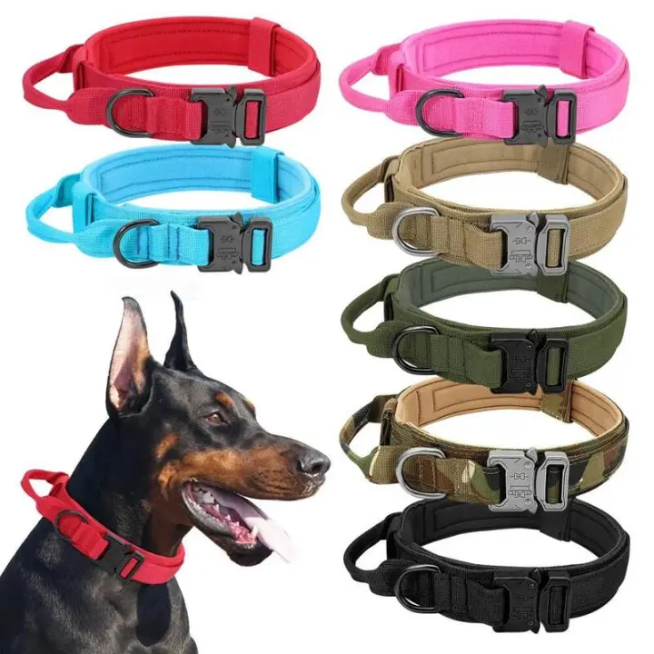 Collares Nailon Perros, Collar de entrenamiento duradero mascotas, ustable para Perros medianos y grandes - 1