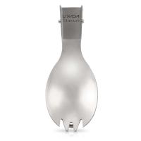 Vajilla plegable de titanio pulido mediano Lixada Spork, utilizada para cenas al aire libre, VIES, camping, mochilas - details 12