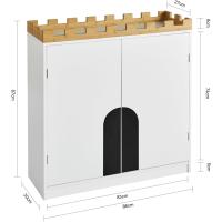 Cómoda para niños, estantería para Libros, Juguetes, Armario Auxiliar para Niño diseño de candado, Aprox. 86 x 30 x 87 cm ES - details 2