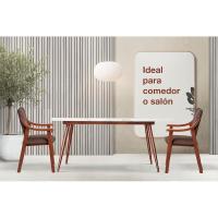 Silla de Comedor de Madera de Cerezo Antimanchas, Espalda Recta, Tamaño 86x54x54 cm, Marrón - details 1