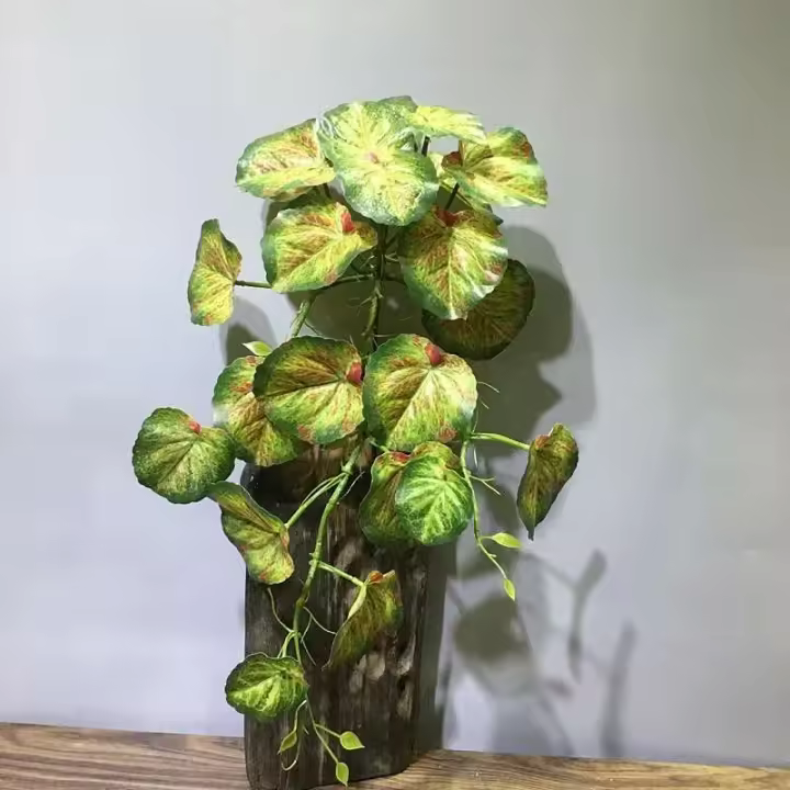 Planta artificial de 55 cm, utilizada para decoración de paredes, láminas de plástico, mini higos verdes, ramas de palma falsas, hogar, jardín y hotel - 1