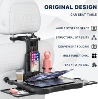 Bandeja de Viaje Multifuncional Ajustable Soporte Universal para Dispositivos Electrónicos en Asiento Trasero Comedor Portátil con Soporte para Teléfono y Bebida Ideal para Viajes en Carretera - details 2