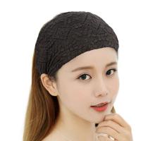 Diadema de flores de malla antideslizante con temperamento, diadema de encaje hueco, accesorios elásticos para el cabello, envoltura para la cabeza de lado ancho para mujer - details 9