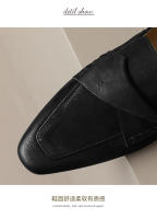 Zapatos pequeños de punta cuadrada estilo francés para mujer, tacón bajo, tacón grueso, zapatos pequeños de cuero - details 5