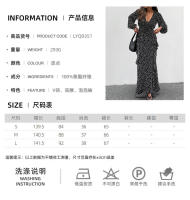 Vestido francés con volantes y cuello en V, manga abombada, estampado de puntos, novedad de verano, moda para mujer - details 3