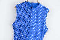 Ropa de mujer europea y americana, vestido largo a rayas de cuello alto semi temperamento de moda - details 3