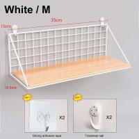 Estantes montados no perforados, perchas de madera para salón, cestas de iluminación para dormitorio, decoraciones de pared, organizadores - details 11