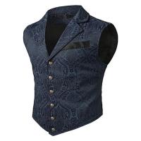 Chaleco de traje para hombre, chaleco con estampado de cuello en V, chaleco de boda para novio, traje elegante para hombre, chaleco, vestido Formal, chaqueta, chaleco, ropa de trabajo - details 4