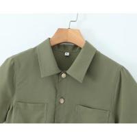 Vestido de trabajo verde militar de manga corta clásico de moda para mujer nuevo personalizado - details 2