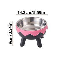 Cuenco de agua para comida de gato con forma de cáscara de huevo, antideslizante, antivómitos, de acero inoxidable, antivuelco con soporte - details 0