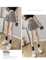 Falda plisada blanca para mujer de cintura alta, cierre de cremallera, estilo preppy, moda estudiantil, danzas en negro - details 17