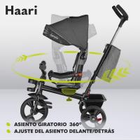 Haari Bicicleta 2 en 1 Menores hasta 25 kg 1,5-5 años Triciclo- Carrito Cesta espaciosa, Bolsa y portavasos Cinturones de 3 Puntos con Fundas Toldo Reposapiés Azul Oscuro - details 14