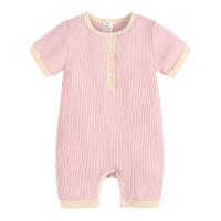 Pelele de moda para bebé, ropa de algodón y lino de manga corta, Color sólido, para recién nacido, 3-18 meses - details 2
