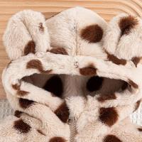 Abrigo de bebé de manga larga con estampado de leopardo marrón para niños y niñas de 9 meses a 3 años, invierno nuevo grueso y cálido para niños - details 3