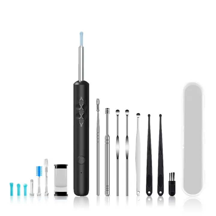 Herramienta de Quitaaxina de Oreja Diámetro Interior de Lente de 3.0mm Juego de 8 Piezas con Cámara - 1