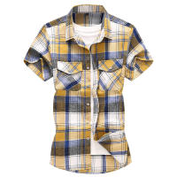 Camisas informales a cuadros para hombre, camisas clásicas de manga corta, camisas de vestir a la moda, 7XL, novedad de verano - details 12