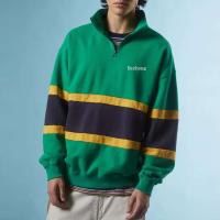 Decheng Oem jersey de gran tamaño con forro de lana para sudadera con capucha informal a rayas con cremallera de un cuarto para hombre - details 4