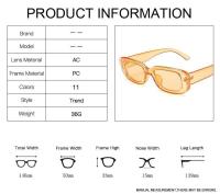 Gafas de sol cuadradas negras para mujer, gafas de sol rectangulares pequeñas, espejo transparente graduado para mujer - details 2