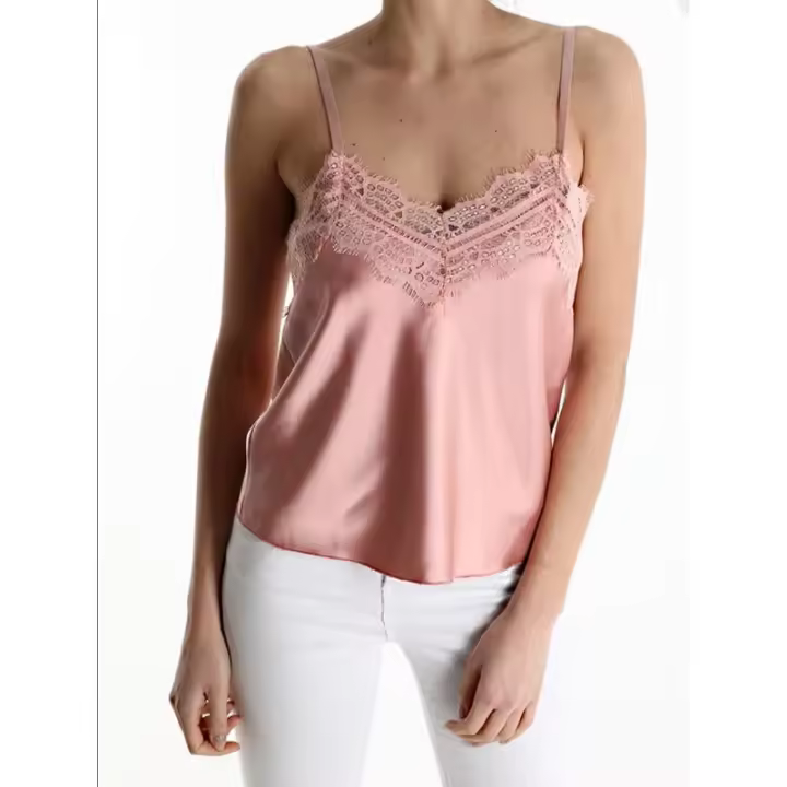 Conjunto de lencería de satén con encaje reversible de moda para mujeres - 1