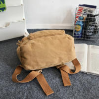 Mochila de lona de algodón para hombres y mujeres, mochilas vintage para viajes y desplazamientos, gran capacidad, color sólido, - details 6