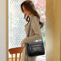Bandolera simple de cuero de PU para mujer, bolso de mano de gran capacidad, hombro con múltiples bolsillos, bolso informal - details 1