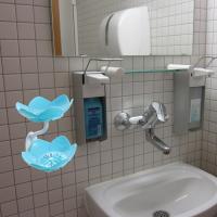 Caja de jabón de plástico con forma de loto, soporte de jabón de doble capa con forma de flor montada en la pared, jabonera antideslizante con drenaje de agua - details 4