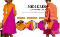 Marca de moda, vestido camisero de manga larga, informal, holgado, con estampado Floral, de una sola fila, con botones, Polo, bata con bolsillo para mujer 2023 - details 3