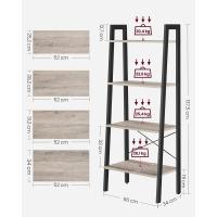 Estantería de 5 Niveles, Librería Industrial, Fácil de Montar, para Salón, Dormitorio, Cocina, Marrón Rústico y Negro LLS45X - details 62